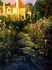 Philip Craig Canvas Paintings - Garden Walk at Sunset